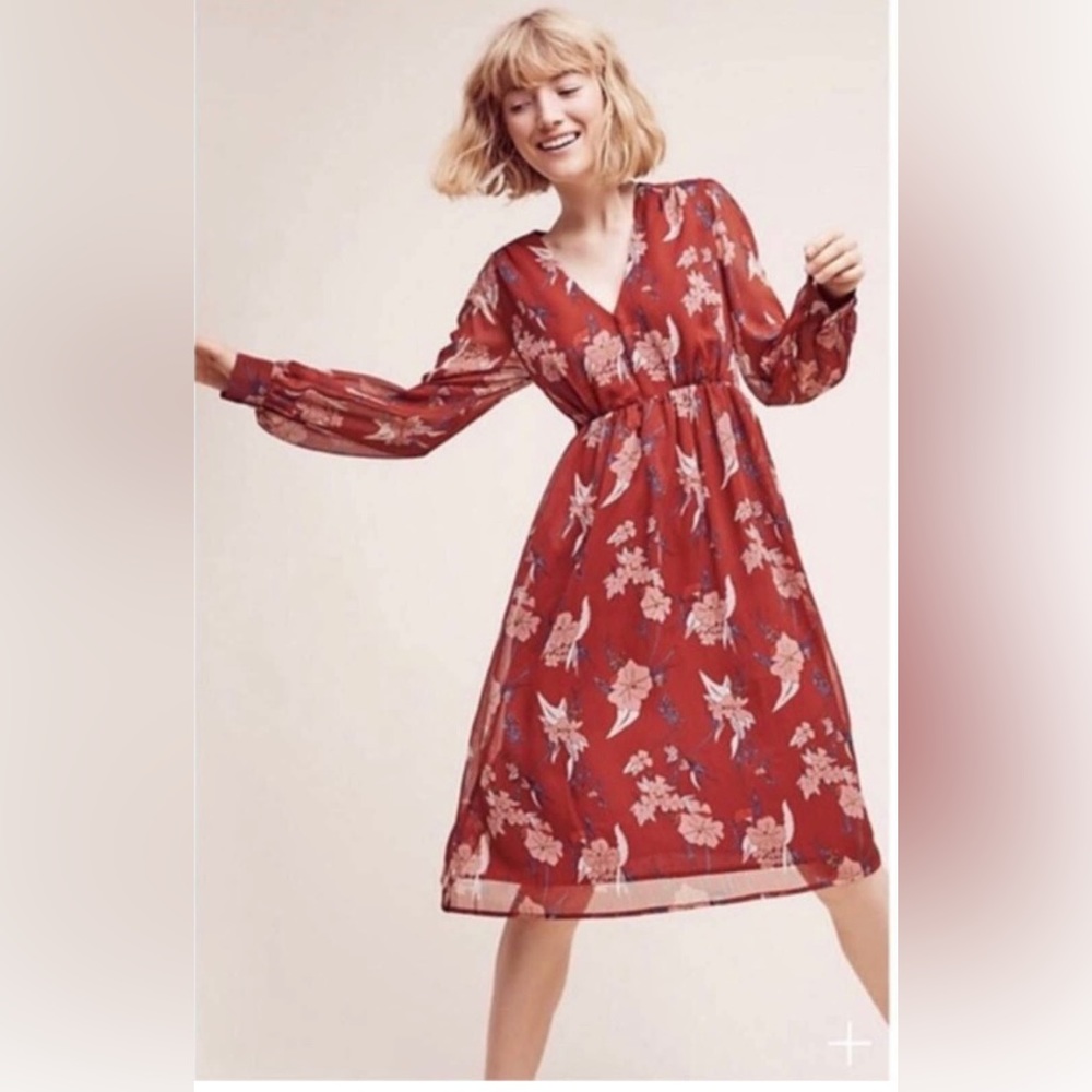 Anthropologie Eri & Ali Riverwind Peasant Dress